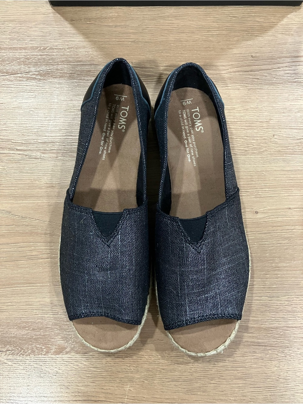 TOMS Women's Dark Denim Espadrille Slip-Ons